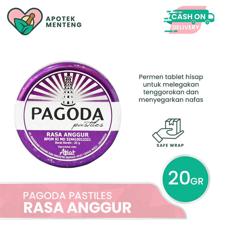 

Pagoda Pastiles Rasa Anggur 20 Gram - Permen Pelega Tenggorokan