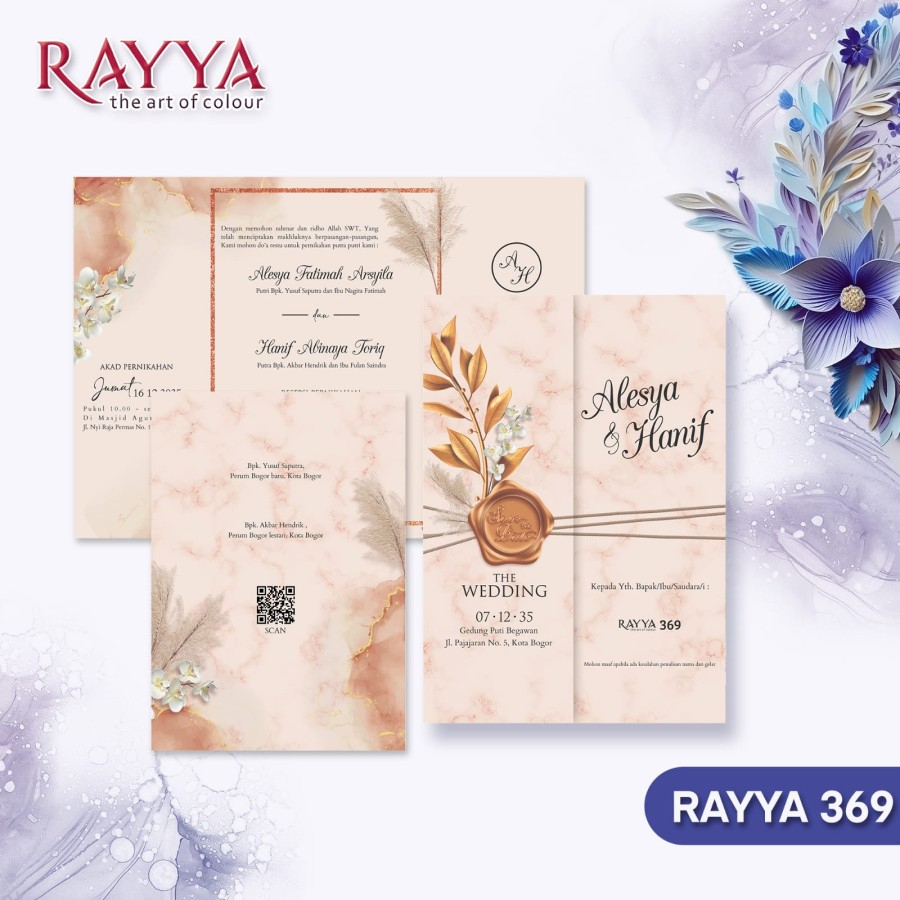 Blangko Undangan Pernikahan RAYYA 369 wedding simple murah