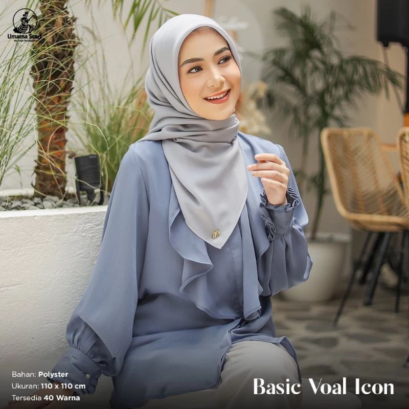 Umama Basic Voal Icon Premium Quality - Hijab Segiempat Polos Umama Scarf