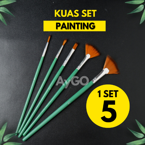 

5pcs/set KUAS PAINTING SET / KUAS KIPAS PAINT SET / Yi Jia YI