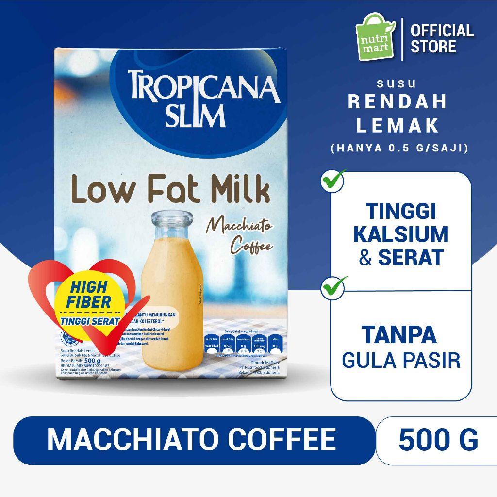 

Tropicana Slim Susu Low Fat Macchiato Coffee 500gr - Susu Diet Bantu Turunkan Kolesterol