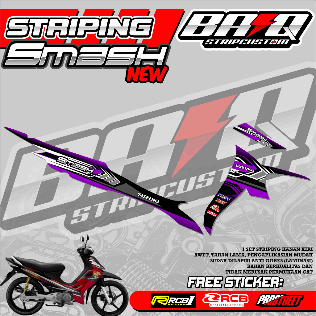 STICKER STRIPING SMASH NEW - STRIPING SMASH NEW PREMIUM GRAFIK 04