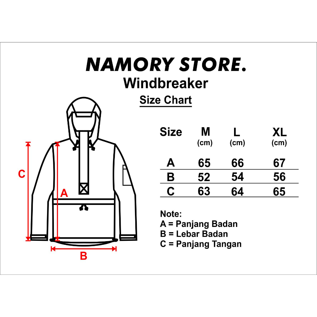 Namory Invasion Jacket Windbreaker Samurai Riders MERAH