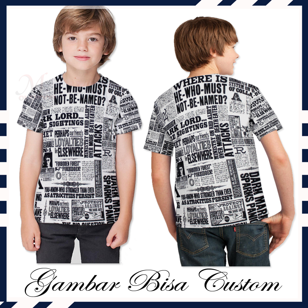 BAJU KAOS ANAK MOTIF KORAN DESAIN FULLPRINT TERBARU