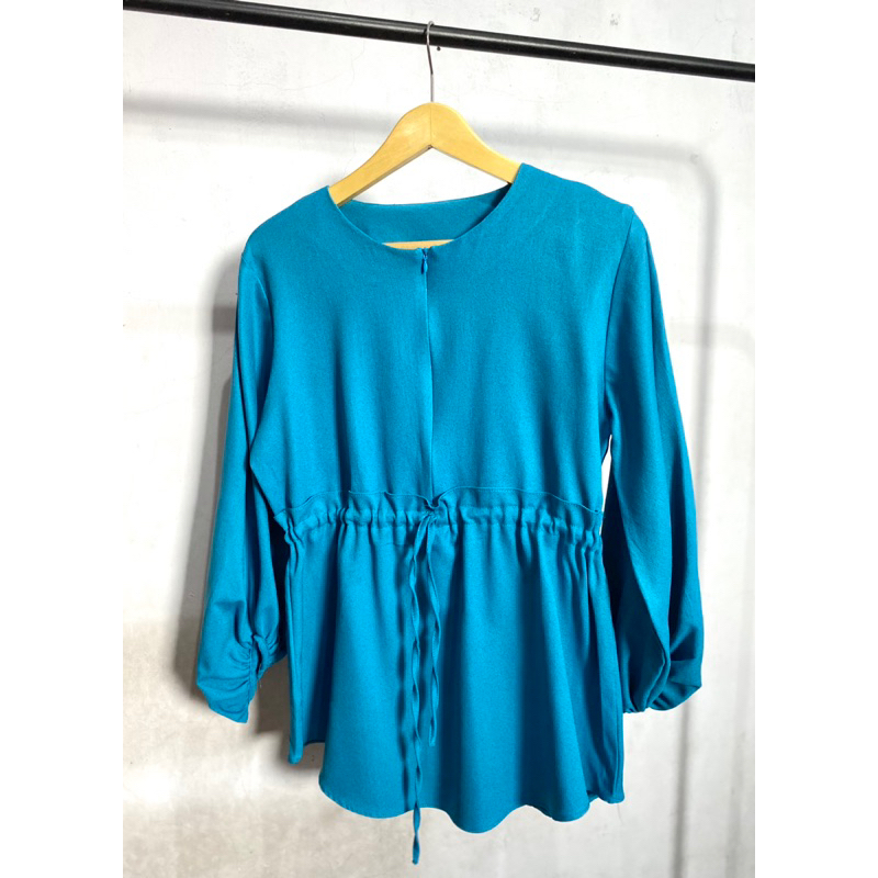 PRELOVED Tunik Serut Biru Tosca