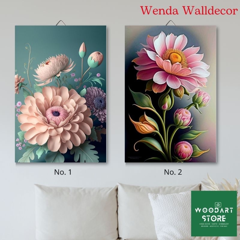 HIASAN DINDING BUNGA LUKISAN BUNGA HIASAN DINDING MDF PAJANGAN DINDING RUANG TAMU