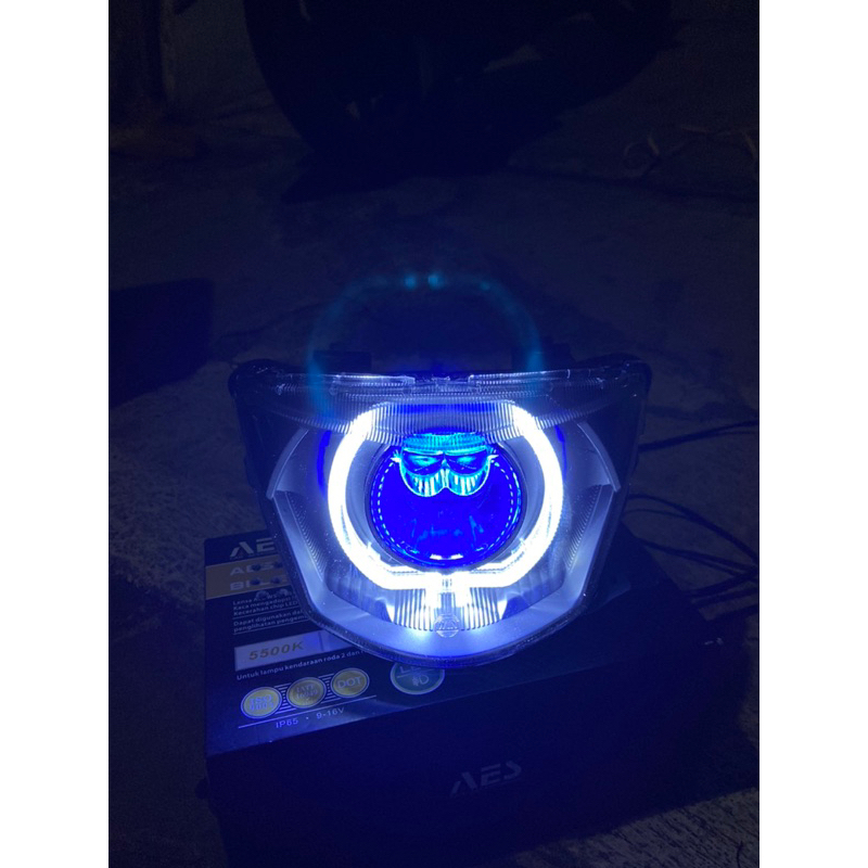 Lampu depan Mio J set biled 2.5 inc AES TURBO SE LASER (set reflektor set relay pnp sesuai gambar) M