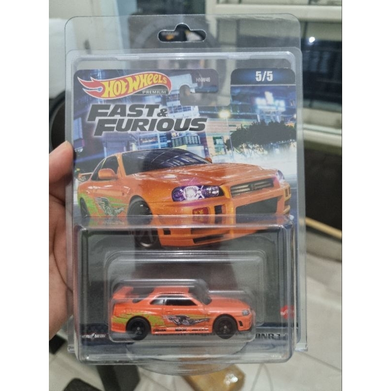HOT WHEELS PREMIUN NISSAN SKYLINE R34 ORANGE