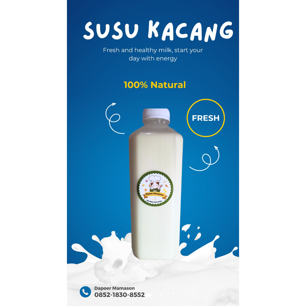 

[1000ml] Susu Kacang Kedelai 1 liter Soya Milk homemade tanpa pengawet dan pemanis buatan homemade dapoer mamason