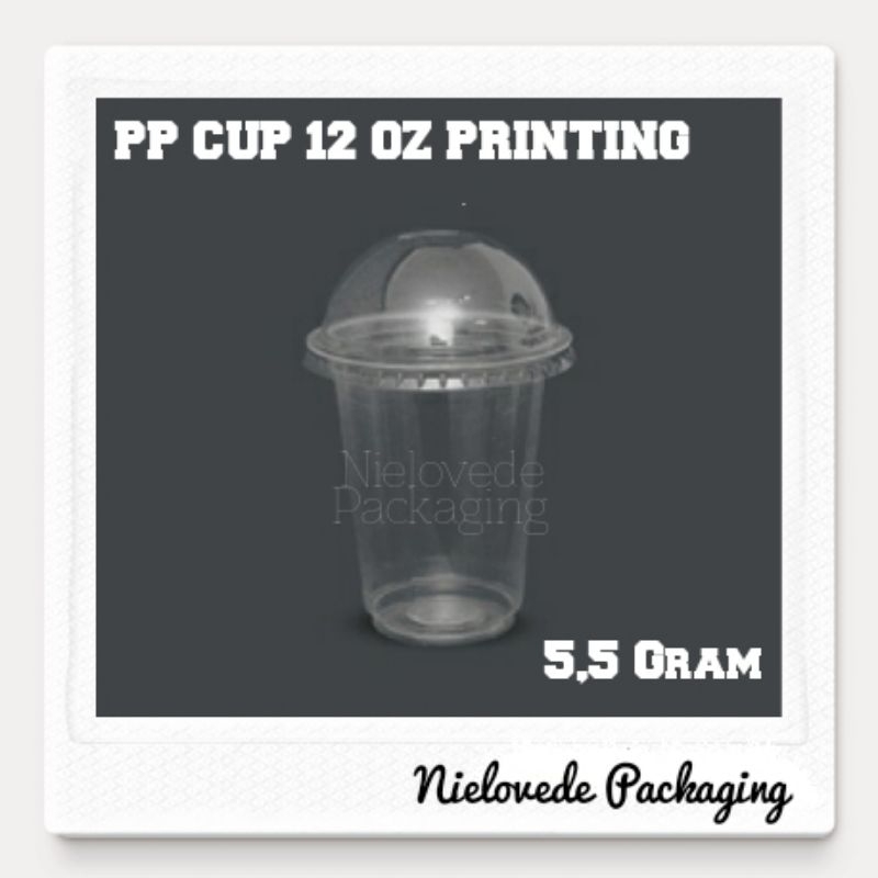 PP CUP 12 OZ PRINTING - Tanpa Tutup
