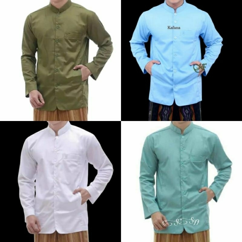 Baju koko terompah dewasa, Baju koko haibah lengan panjang ,Baju koko lengan panjangM-XXL