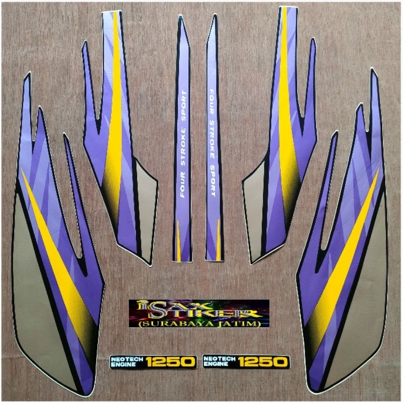 Striping Original Honda GL Pro hitam Lis ungu tahun 1996 1997