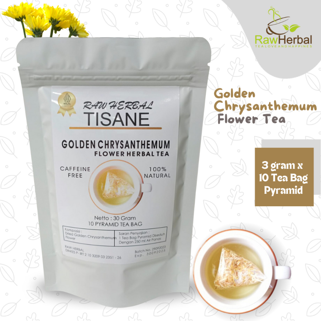 

Golden Chrysanthemum Flower Tea Bag Pyramid (3gr x 10 Tea Bag Pyramid)