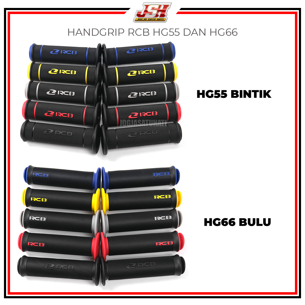 Handgrip Handfat Karet Hand Grip RCB Racing Original HG55 HG 66 Bulu AHG55 AHG66 Bintik Jalu Nmax