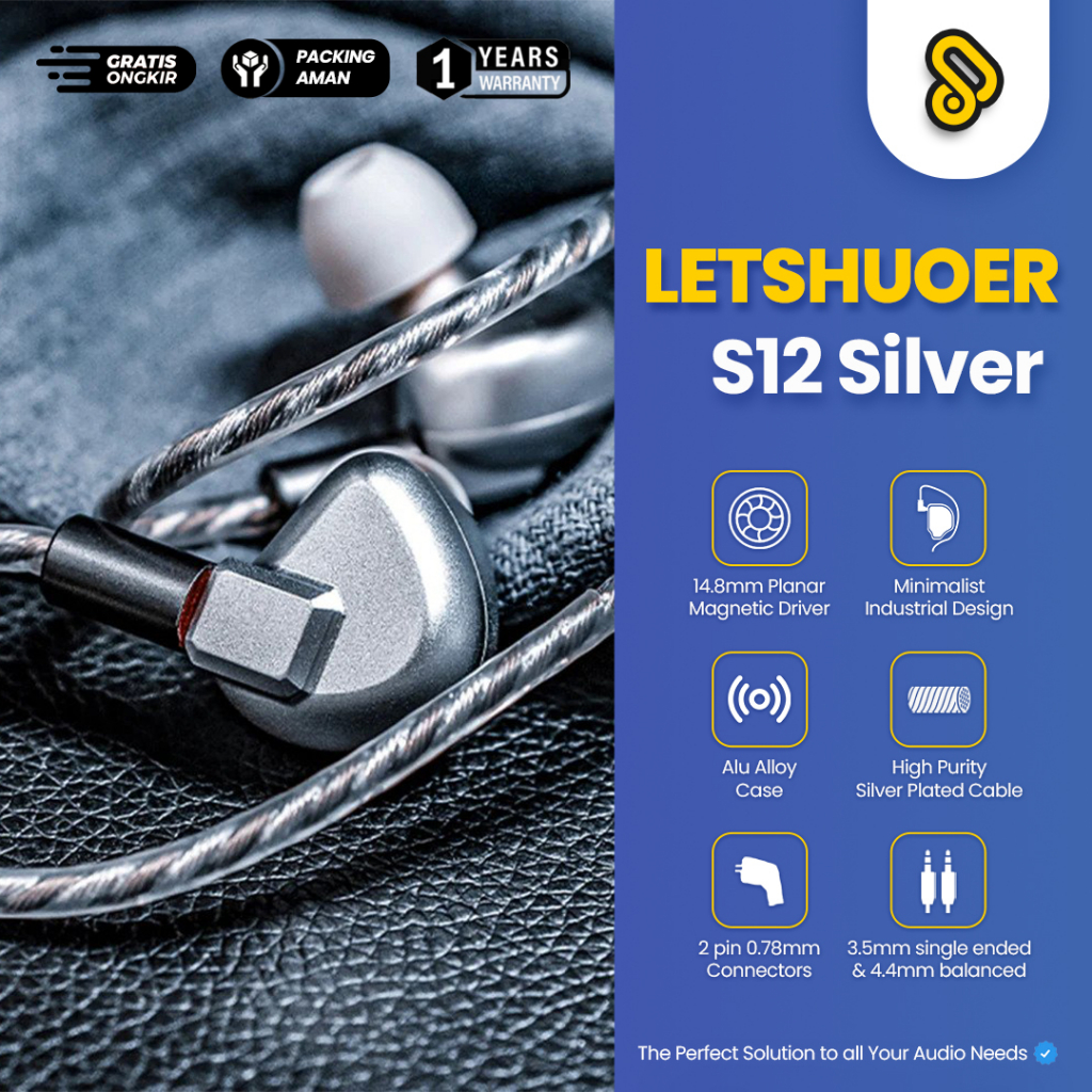 Shuoer S12 Silver Plug 3.5mm 14.8mm Planar