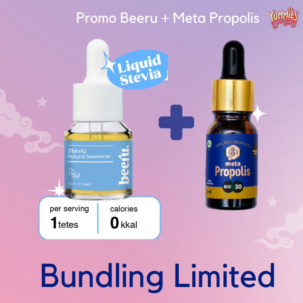 

beeru stevia sweetener 15 ml bundling meta propolis Promo Terbatas