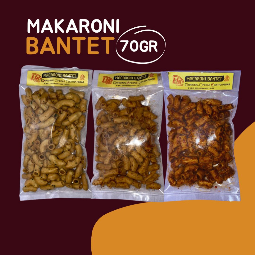 

MAKARONI BANTET 70GR PEDAS JERUK - MISTER BANTET SNACKPRO