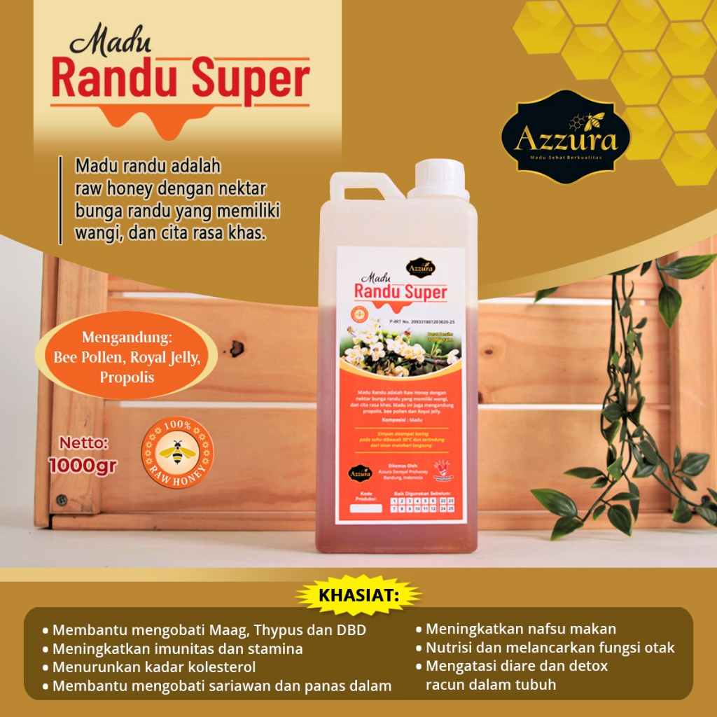 

Madu Randu Super Azzura Kemasan 1000gr