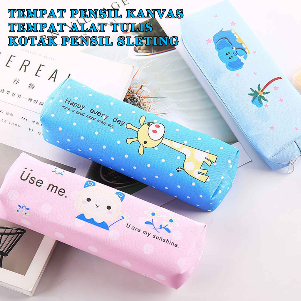 

Tempat Pensil Kanvas / Tempat Alat Tulis / Kotak Pensil Resleting