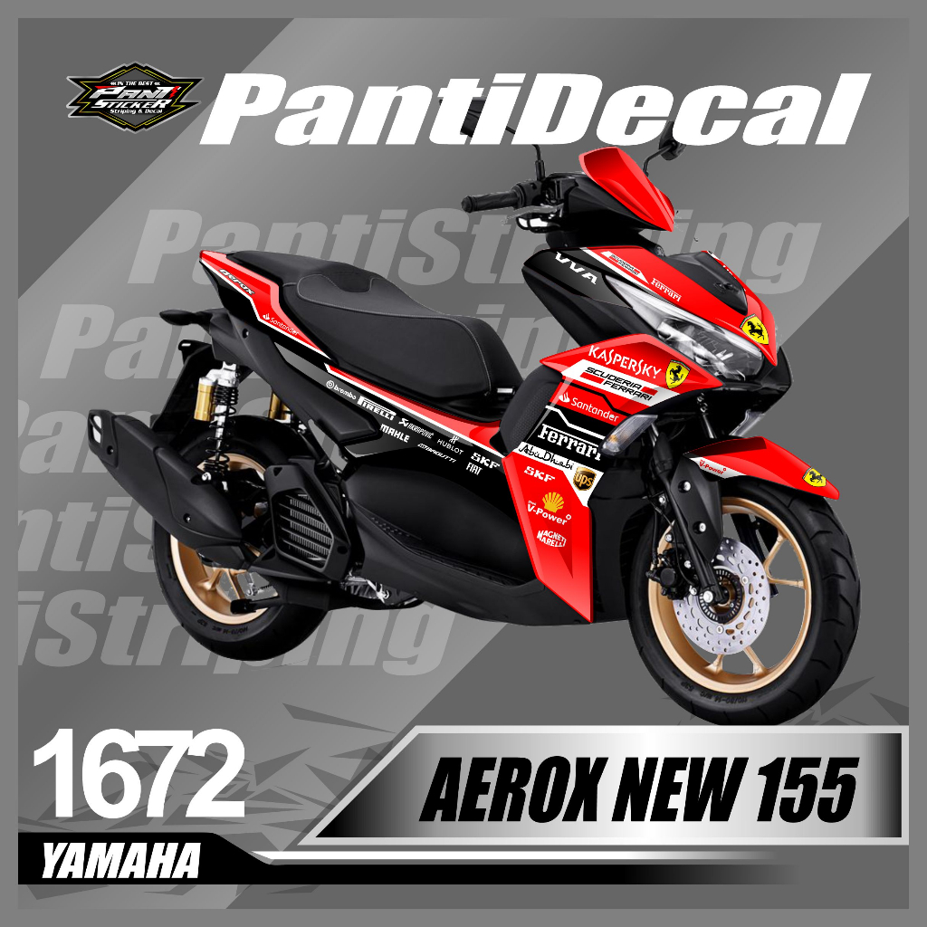 Decal Motor Aerox NEW 155 Stiker MotorBisa COD List variasi Desain Motif FERRARI