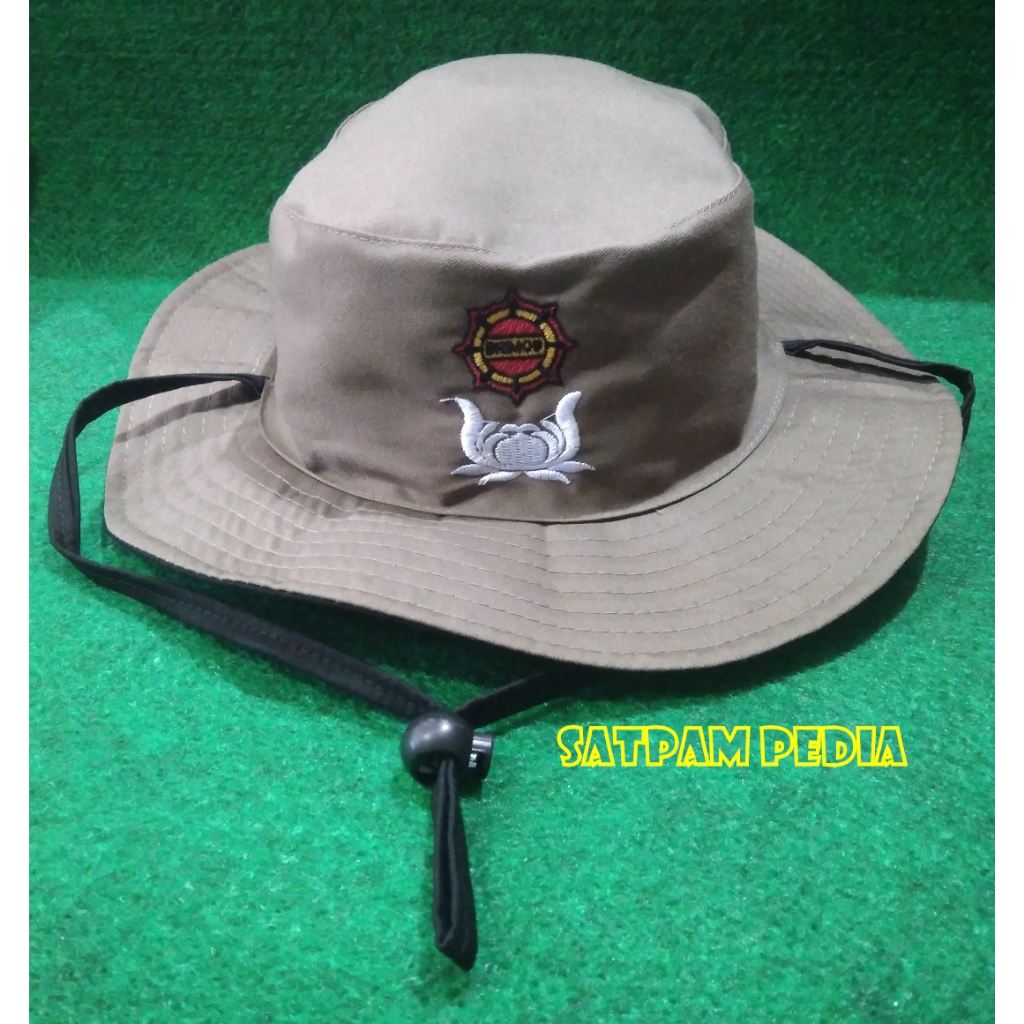 Topi Rimba Brimob Bolak Balik Hijau Hitam - Topi Bucket Hat Brimob