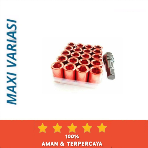 Baut Roda Bolong Mur Seneka TOPFIT 12MM + Kunci L Velg Mobil 1.25