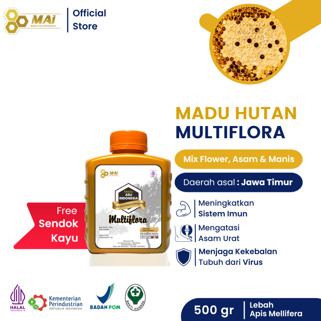 

Madu Hutan Multiflora / Madu Mix flower 500 gram - Madu Hutan Asli & Murni / Apis Mellifera - Madu Asli Indonesia