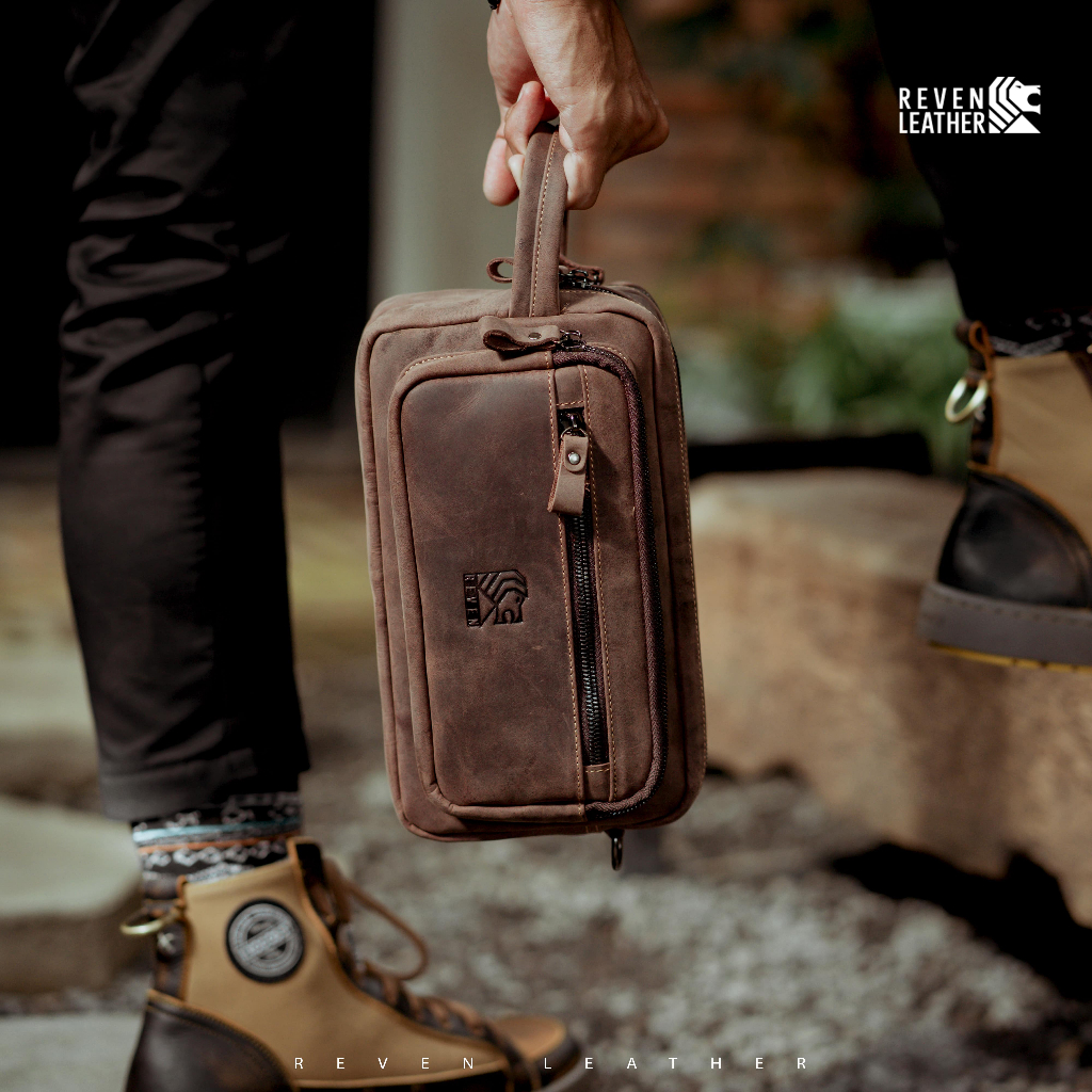 Tas Handbag Clutch Selempang Pria Kulit  - Tas Tangan Pria - REVEN NAKULA BAG - RL
