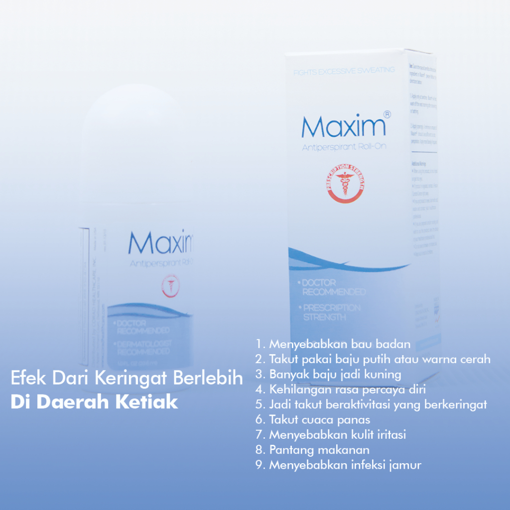 Maxim Antiperspirant Roll On 15% Volume 30ml + 1 Sachet Wipe 15%