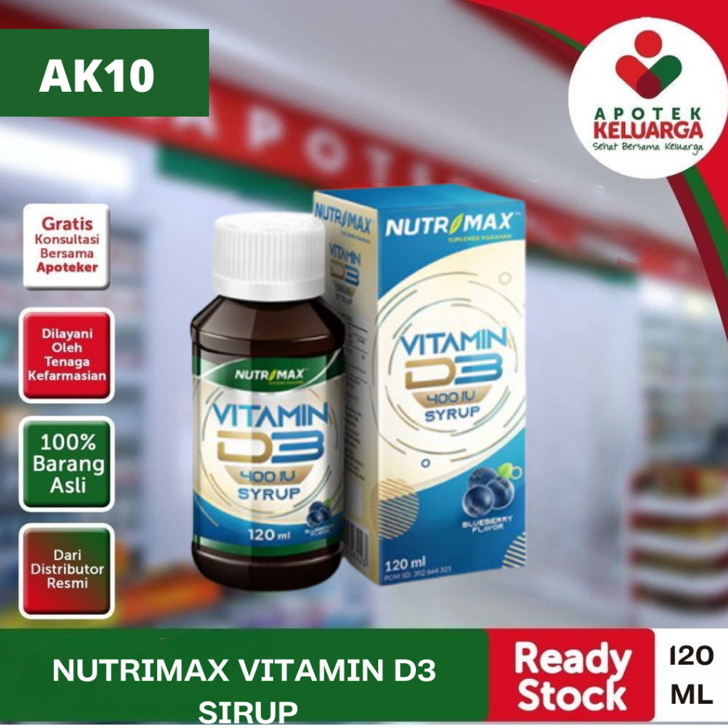 NUTRIMAX VITAMIN D3 SIRUP # VITAMIN D3 UNTUK ANAK DAN DEWASA# PERTUMBUHAN TULANG, JAGA IMUN #PADANG