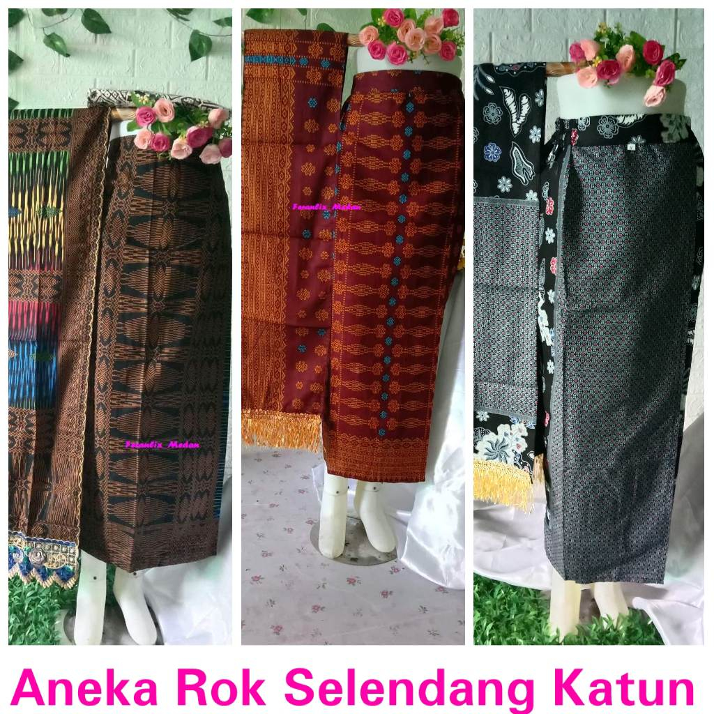 ROK MODERN BATIK ROK SELENDANG KATUN MOTIF ETNIK SUDAH JADI/SIAP PAKAI