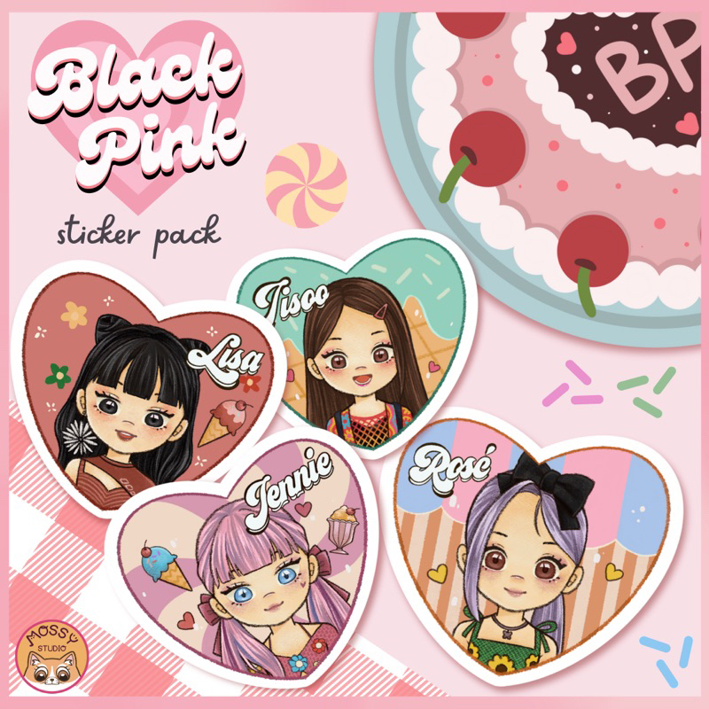 

[MOSSYSTUDIO] Blackpink Ice Cream Sticker Pack - Sticker Journal, Sticker Laptop