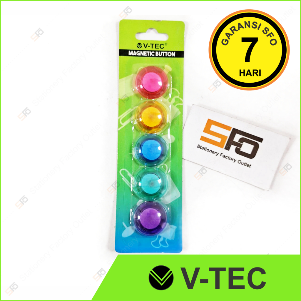 

Magnet Papan Tulis Sedang Transparan V-Tec isi 5 - VT-MB30CLR - SFO Semarang Official