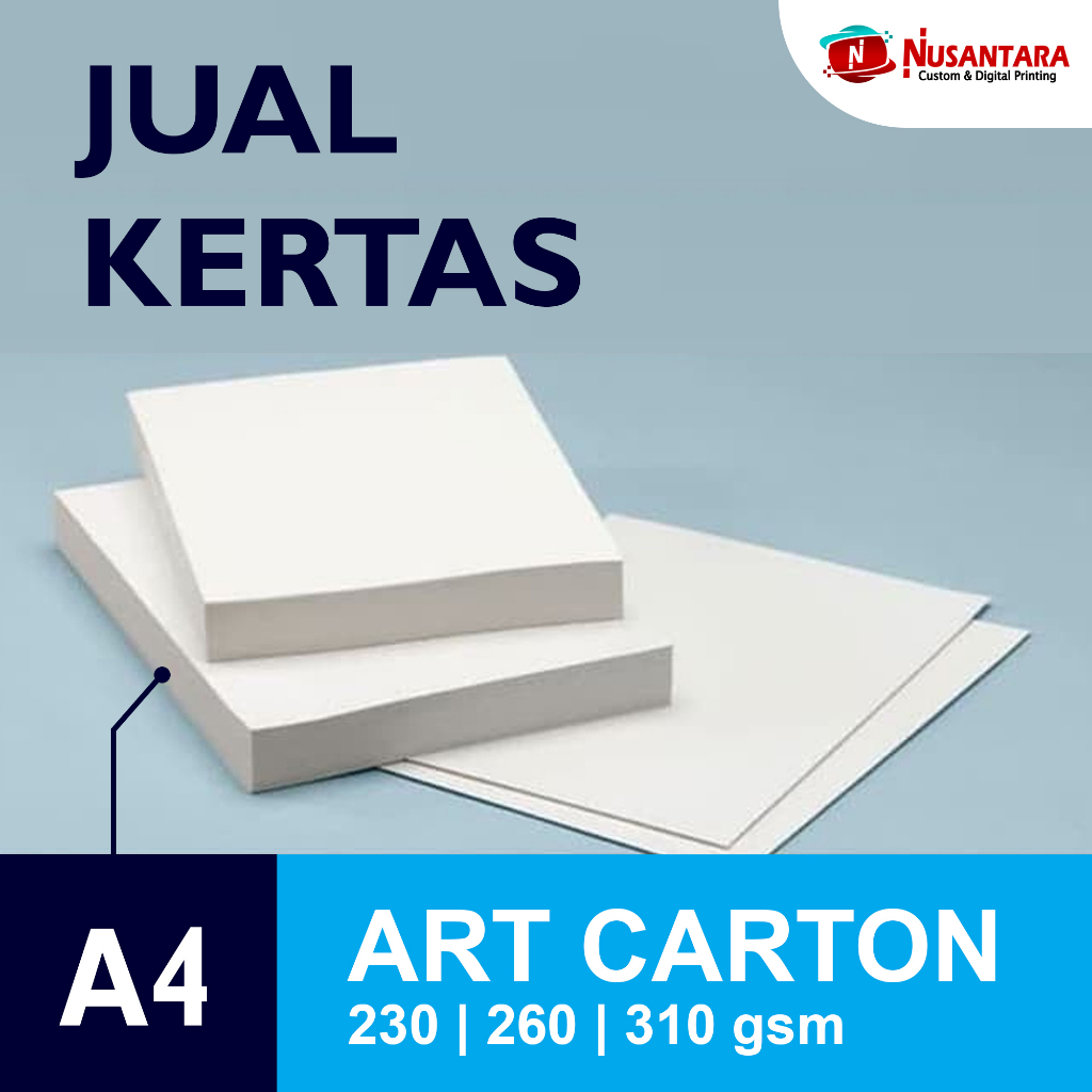 

Kertas A4 Art Carton 260gsm ( 1 RIM=500 lembar) | Kertas Office