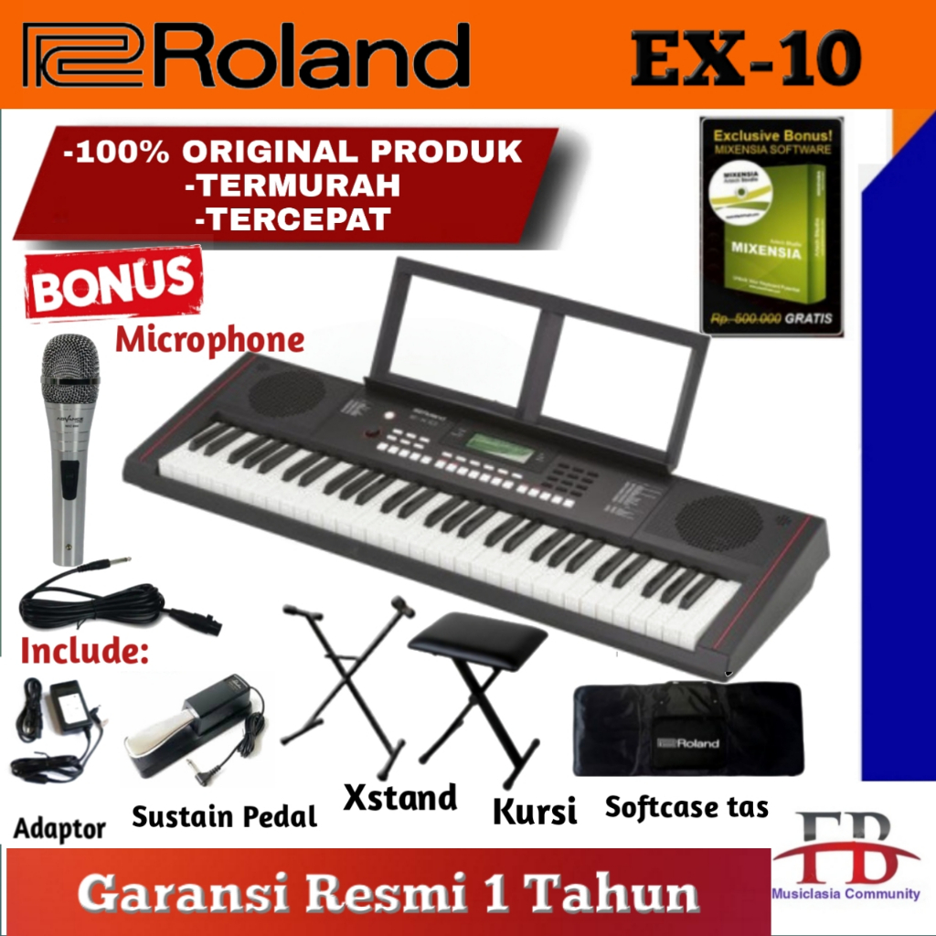 Roland E X10 Arranger Keyboard / EX 10 / EX10 / EX-10 / E-X10 Garansi Resmi