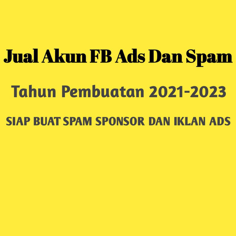 Akun Fb New Kuat/ Siap Ads dan Spam