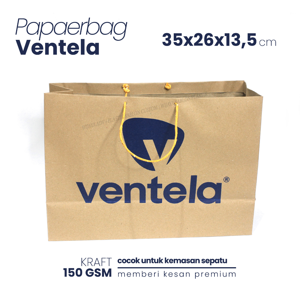 

PAPERBAG VENTELA TAS KERTAS SEPATU PREMIUM BUNGKUS KADO PAPER BAG 35 X 26 X 13,5 PAPER BAG VENTELLA PREMIUM BUNGKUS KANTONG KOTAK SHOES COKLAT