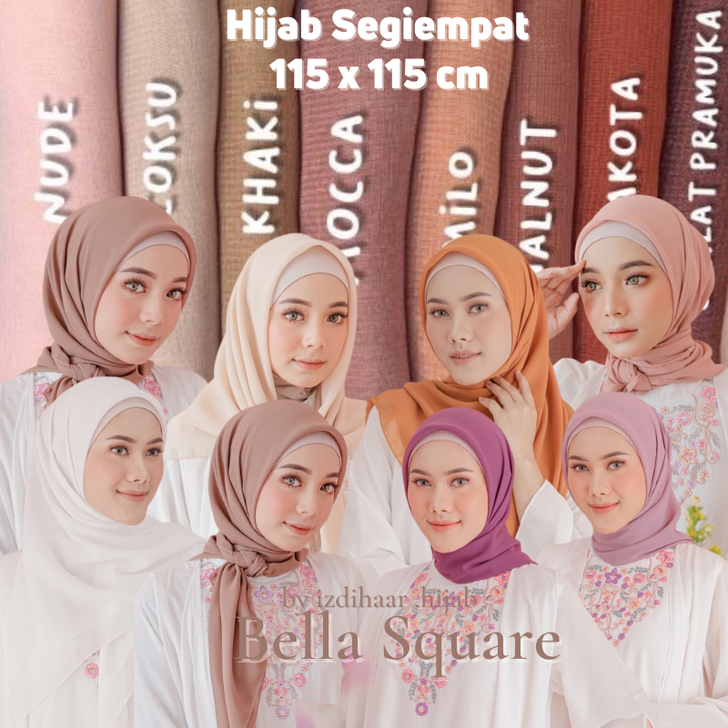 BELLA SQUARE HIJAB SEGIEMPAT &quot;PART 1&quot; ( Bahan Polycatton Premium ) COD / GOSEND / J&amp;T