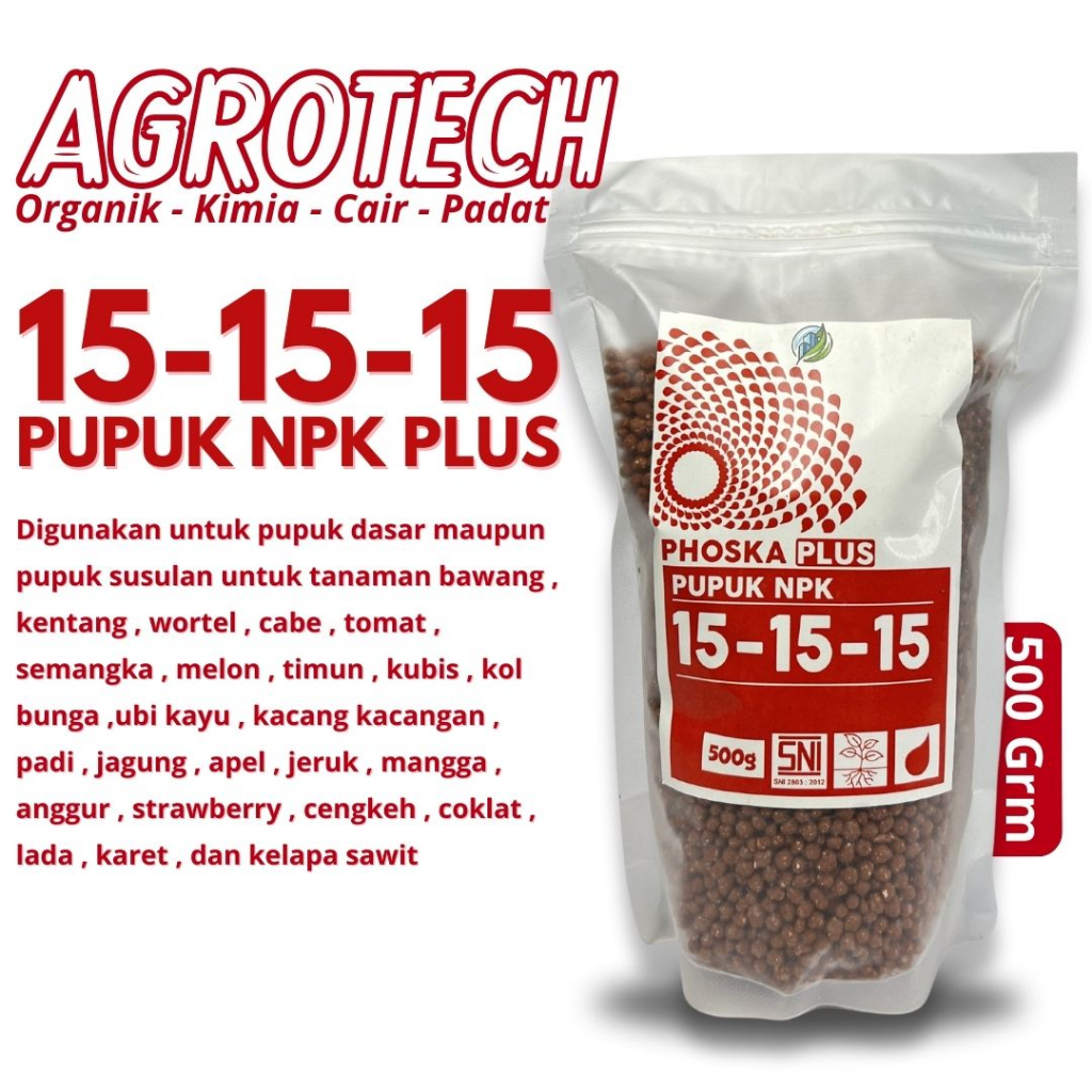 NPKS Phoska 15 15 15 Kemasan 500 gr Pupuk Pertumbuhan Seimbang Tanaman