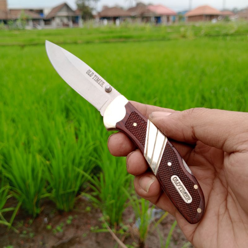 Schrade 31OT 310T Old Timer Medium Lockback Folding Knife, 2.89" Satin Drop Point Blade, Textured Wo