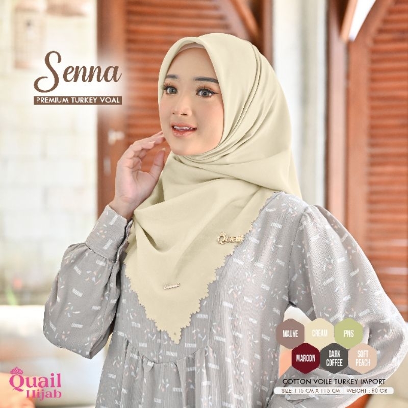 Jilbab Segi Empat Premium Katun Turkey SENNA Original Quail Hijab