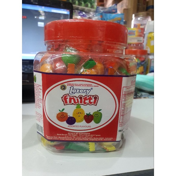 

Permen Cemilan Snack Lazery Fruitti Fruity Aneka Rasa Buah Anak Murah (isi 125 pcs)