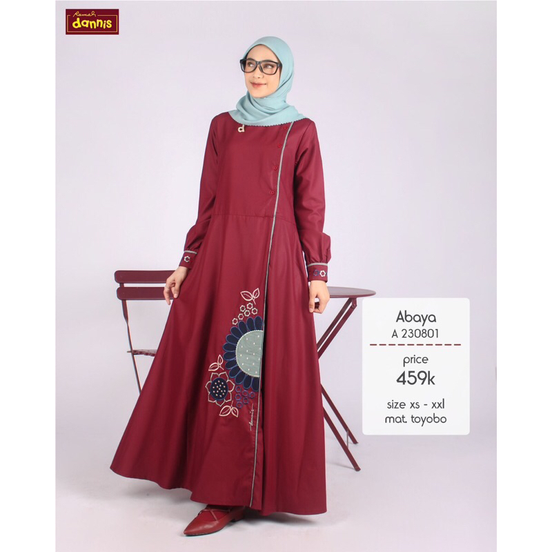 Abaya dannis new arrival dgn aksen bordir yg super ciamik