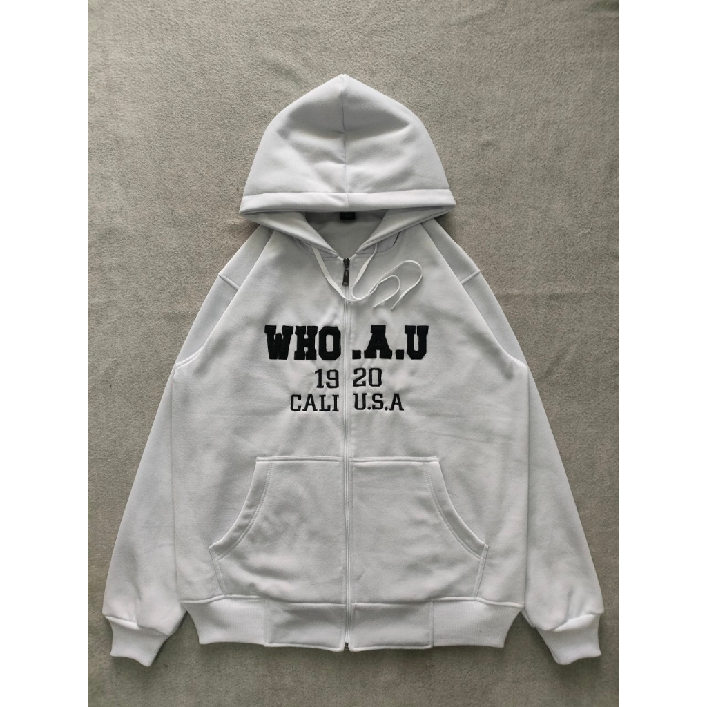 PROMO- Jaket Jumper WHO.A.U 19.20 CALI U.S.A Sweater Hoodie STM Terbaru Jaket Hoodie Zipper Pria Wan