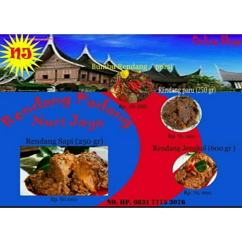 

Rendang daging sapi 250 gr khas padang Unifida