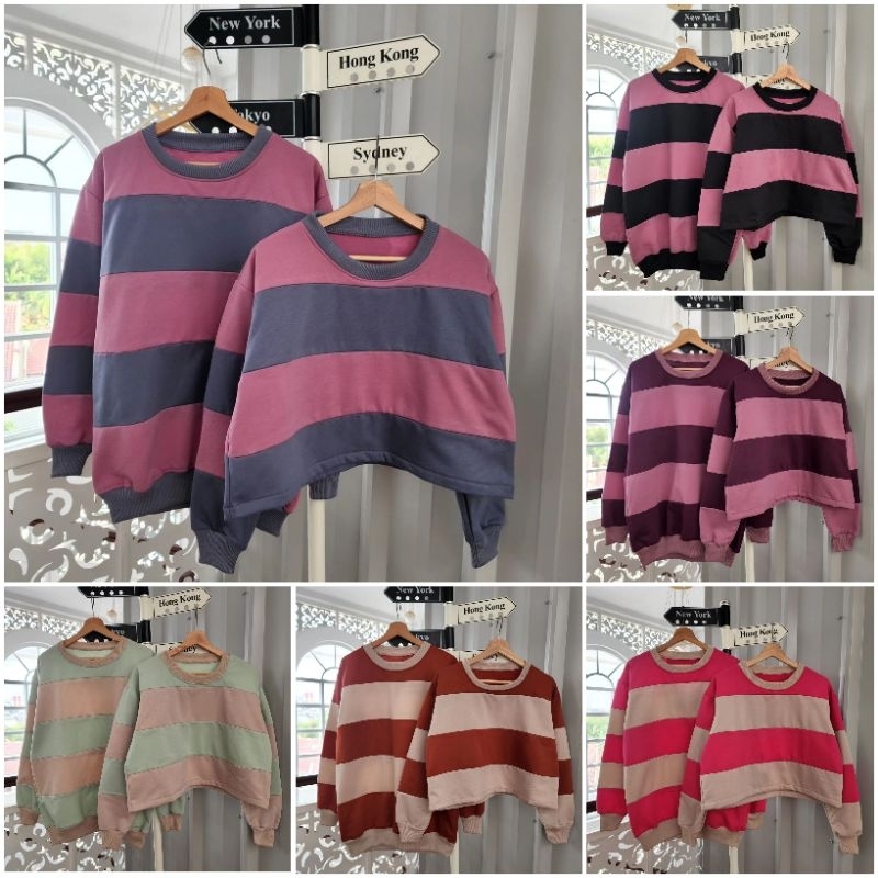 etalia sweater blaster 2tone colour/sweater kombinasi 2 warna