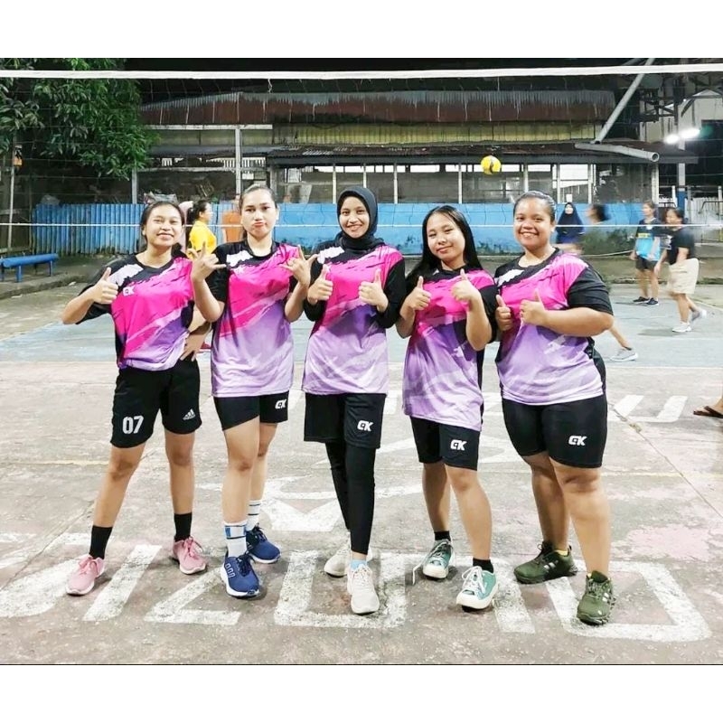 Baju Jersey Voli Wanita 1 Set Setelan Baju olahraga Wanita Jersey Badminton Premium Jersey Volly Cew
