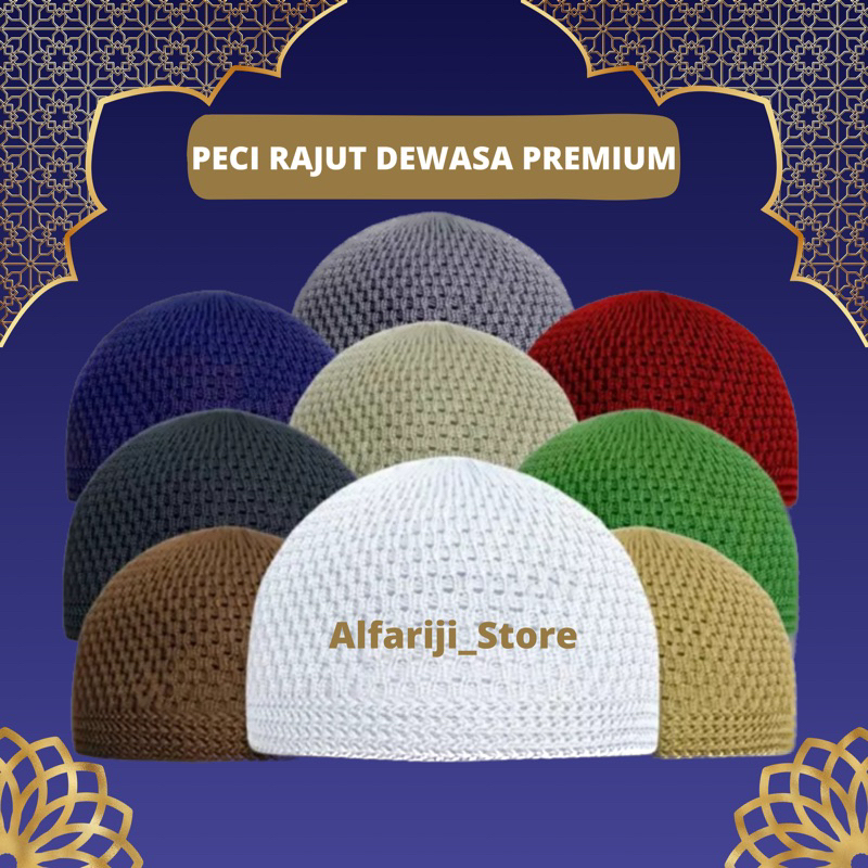 Peci Rajut Dewasa / Peci Rajut Tebal / Peci Rajut Murah / Kopiah / Peci polos / Peci Haji / Peci Teb