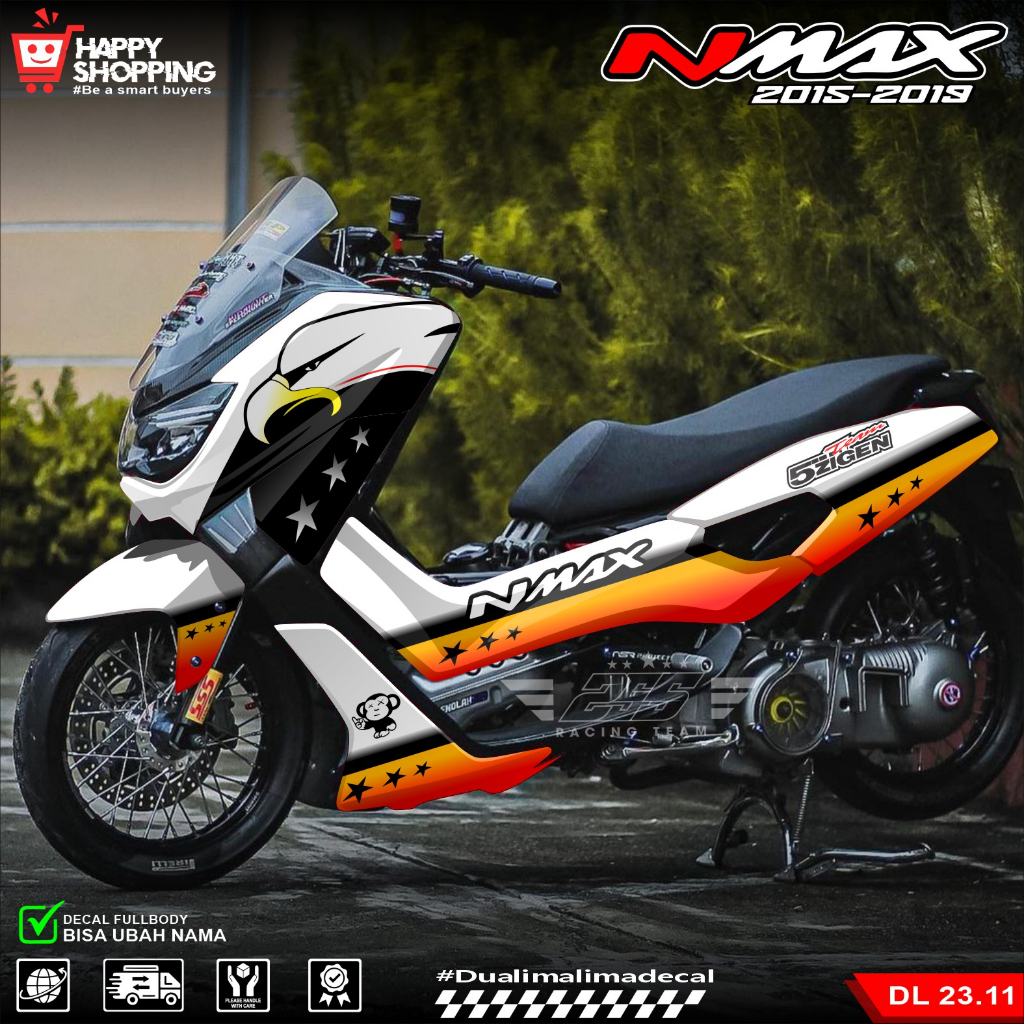 (COD) Decal Sticker Yamaha Nmax Lama 2016 2017 2018 2019 Full Body FullBlok Desain ELANG Simpel Raci