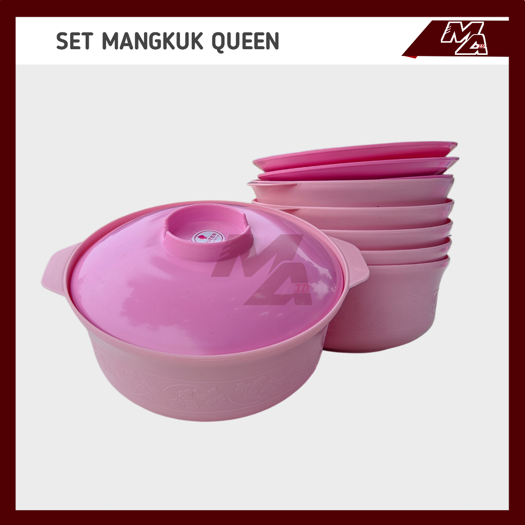 3+3=6PCS SET MANGKUK QUEEN SAJIAN BERTUTUP+BERMOTIF UNTUK HIDANGAN